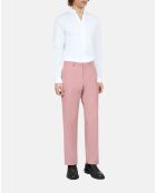Pantalon de costume en laine rose pastel