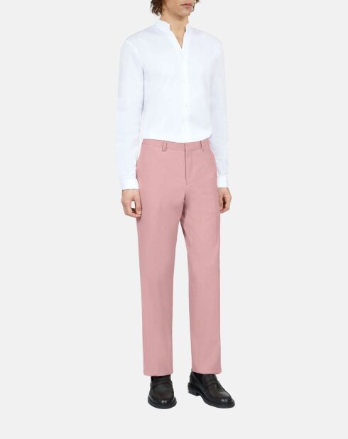 Pantalon de costume en laine rose pastel