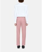 Pantalon de costume en laine rose pastel