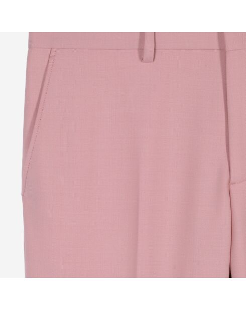 Pantalon de costume en laine rose pastel