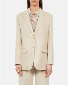 Veste tailleur en lin beige