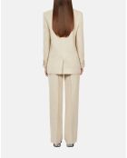 Veste tailleur en lin beige
