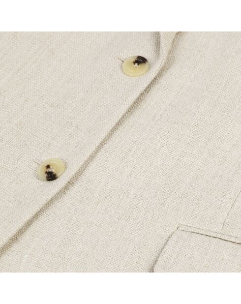 Veste tailleur en lin beige