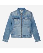 Blouson en denim bleu moyen