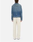 Blouson en denim bleu moyen