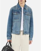Blouson en denim bleu moyen