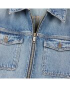 Blouson en denim bleu moyen