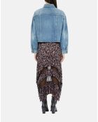 Blouson court en denim bleu moyen