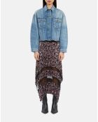 Blouson court en denim bleu moyen