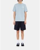 T-shirt broderie Palm tree bleu ciel