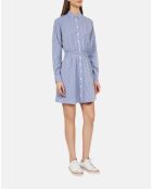 Robe chemise courte à rayures bleues et blanches