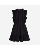 Robe courte en broderie anglaise noire