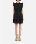 Robe courte en broderie anglaise noire