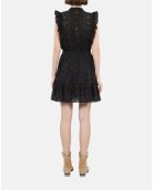 Robe courte en broderie anglaise noire