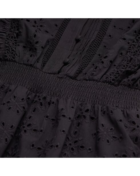 Robe courte en broderie anglaise noire