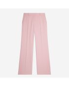 Pantalon tailleur en laine mélangée rose