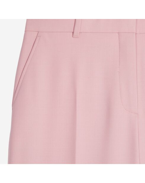 Pantalon tailleur en laine mélangée rose