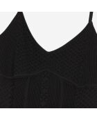 Robe longue en maille ajourée noire