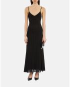 Robe longue en maille ajourée noire