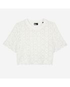 Top en guipure blanc