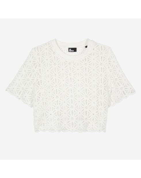 Top en guipure blanc