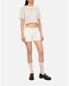 Top en guipure blanc