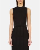 Robe longue en maille ajourée noire