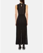 Robe longue en maille ajourée noire