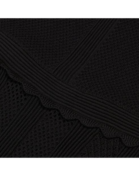 Robe longue en maille ajourée noire