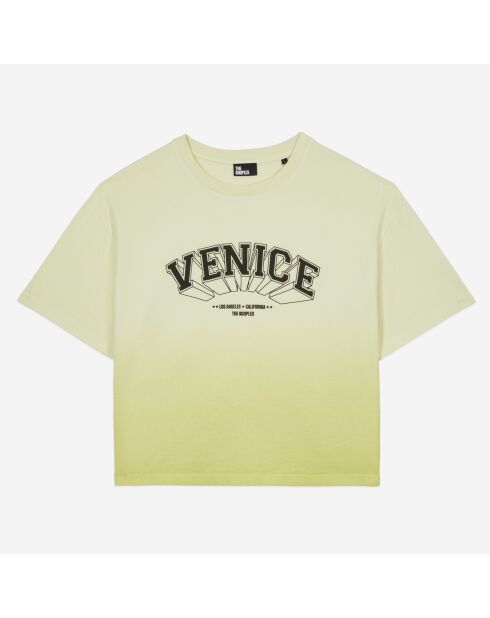 T-shirt dégradé avec sérigraphie jaune vif