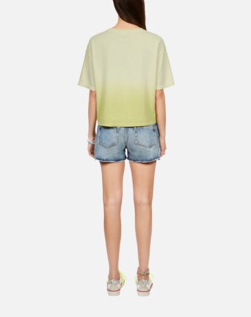T-shirt dégradé avec sérigraphie jaune vif