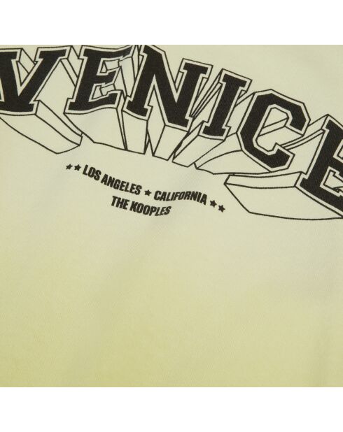 T-shirt dégradé avec sérigraphie jaune vif