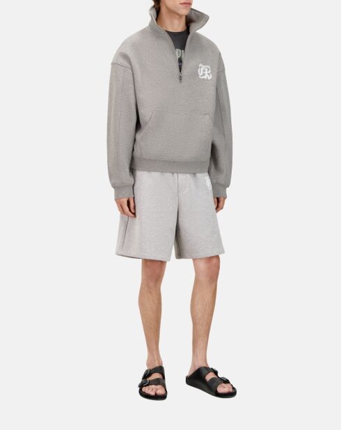 Sweatshirt avec sérigraphie gris ardoise