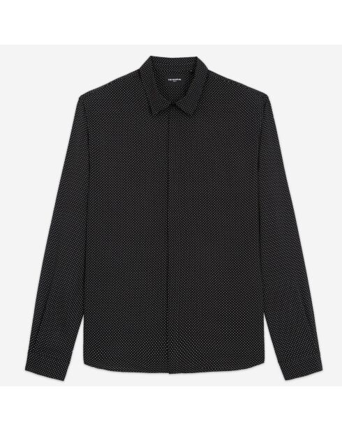 Chemise homme à pois noire et blanche
