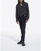 Chemise homme à pois noire et blanche