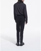 Chemise homme à pois noire et blanche