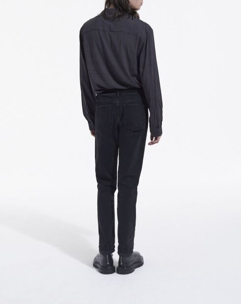 Chemise homme à pois noire et blanche