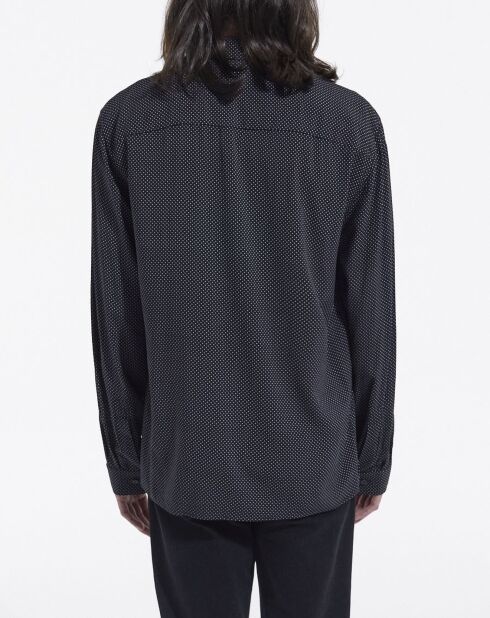 Chemise homme à pois noire et blanche