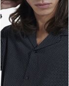 Chemise homme à pois noire et blanche