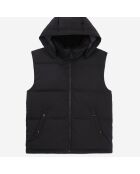 Doudoune à capuche sans manches noire