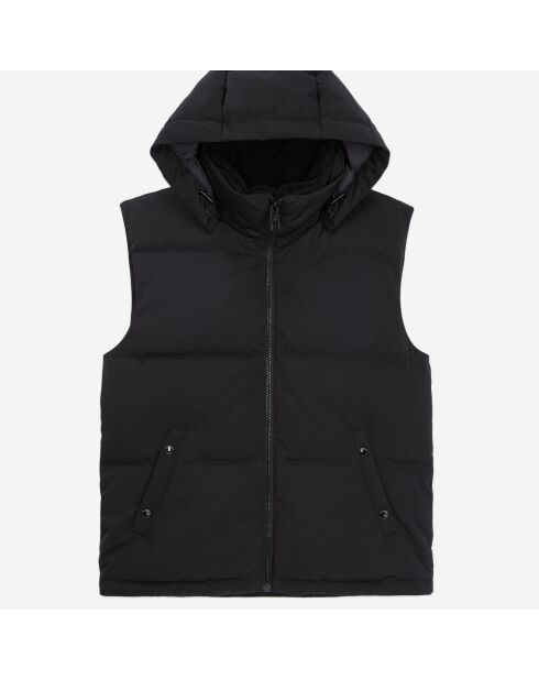 Doudoune à capuche sans manches noire