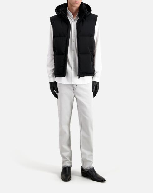 Doudoune à capuche sans manches noire