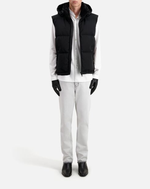 Doudoune à capuche sans manches noire