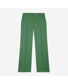 Pantalon tailleur en laine kaki