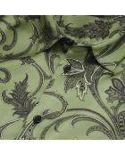 Chemise fleurie kaki et noire