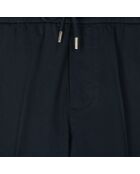 Pantalon droit en coton bleu marine