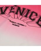 T-shirt dégradé avec sérigraphie rose rétro