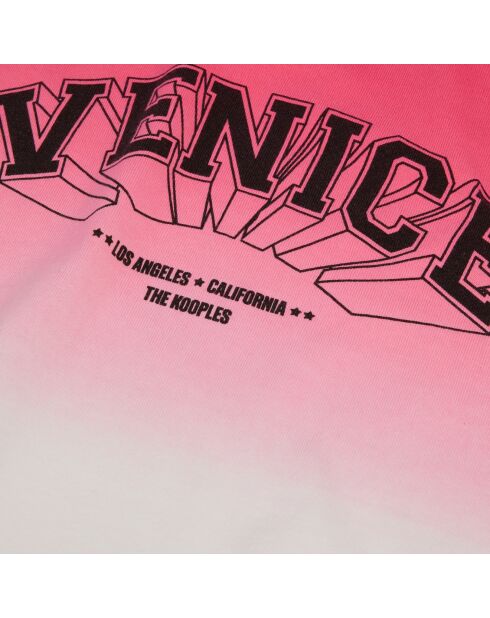 T-shirt dégradé avec sérigraphie rose rétro
