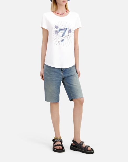 T-shirt avec sérigraphie blanc