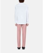 Chemise col officier en popeline blanche